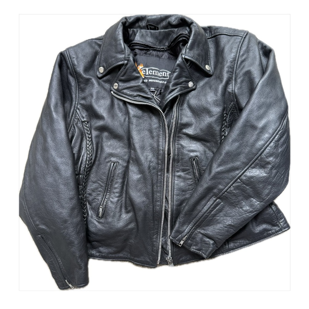 Women’s Black Genuine Leather Moto Jacket 4XL – Oversized Biker Motorcycle Style - Picture 6 of 13